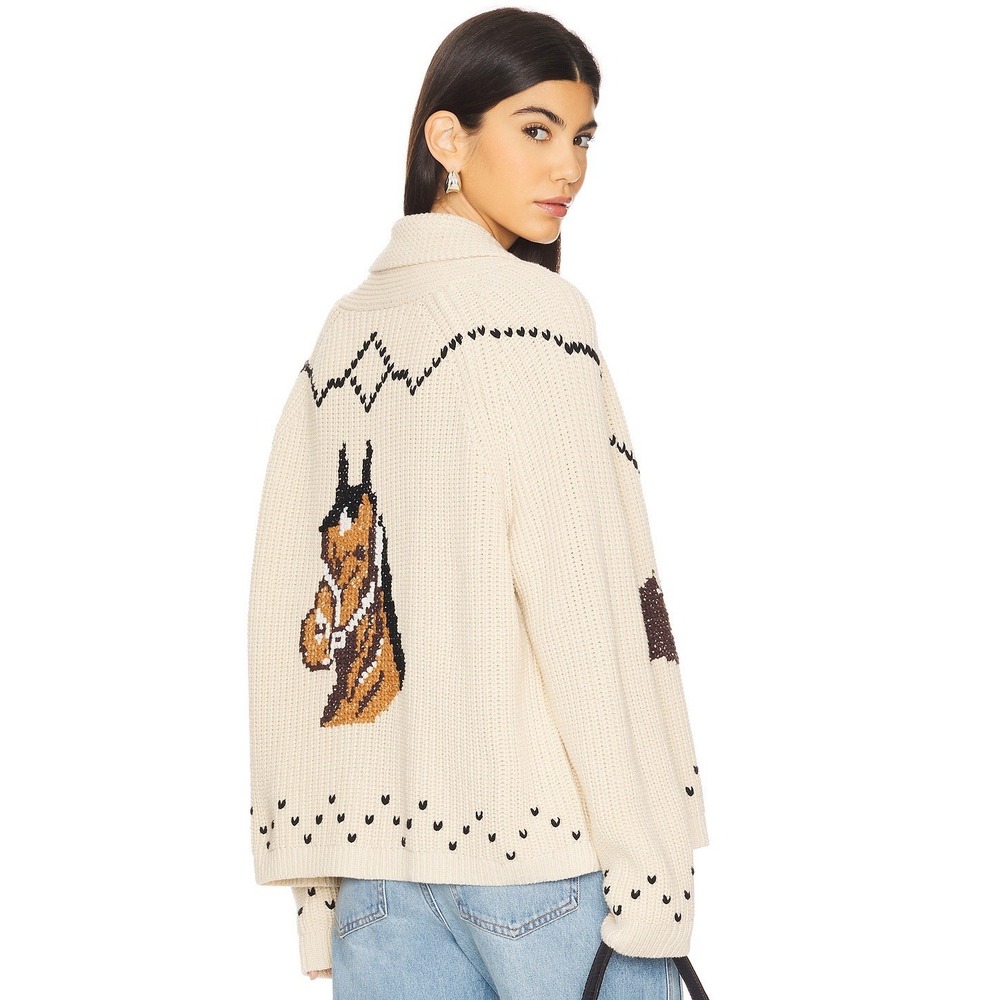The Horse Lodge Cardigan By Anthropologie in Cream The Great NWT SIZE L
